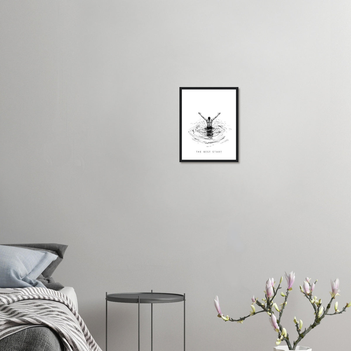 New Year January Cold Sea Framed Print Wall Art Ready to Hang UK Framed Art Print — detail view | Wild Thread Co