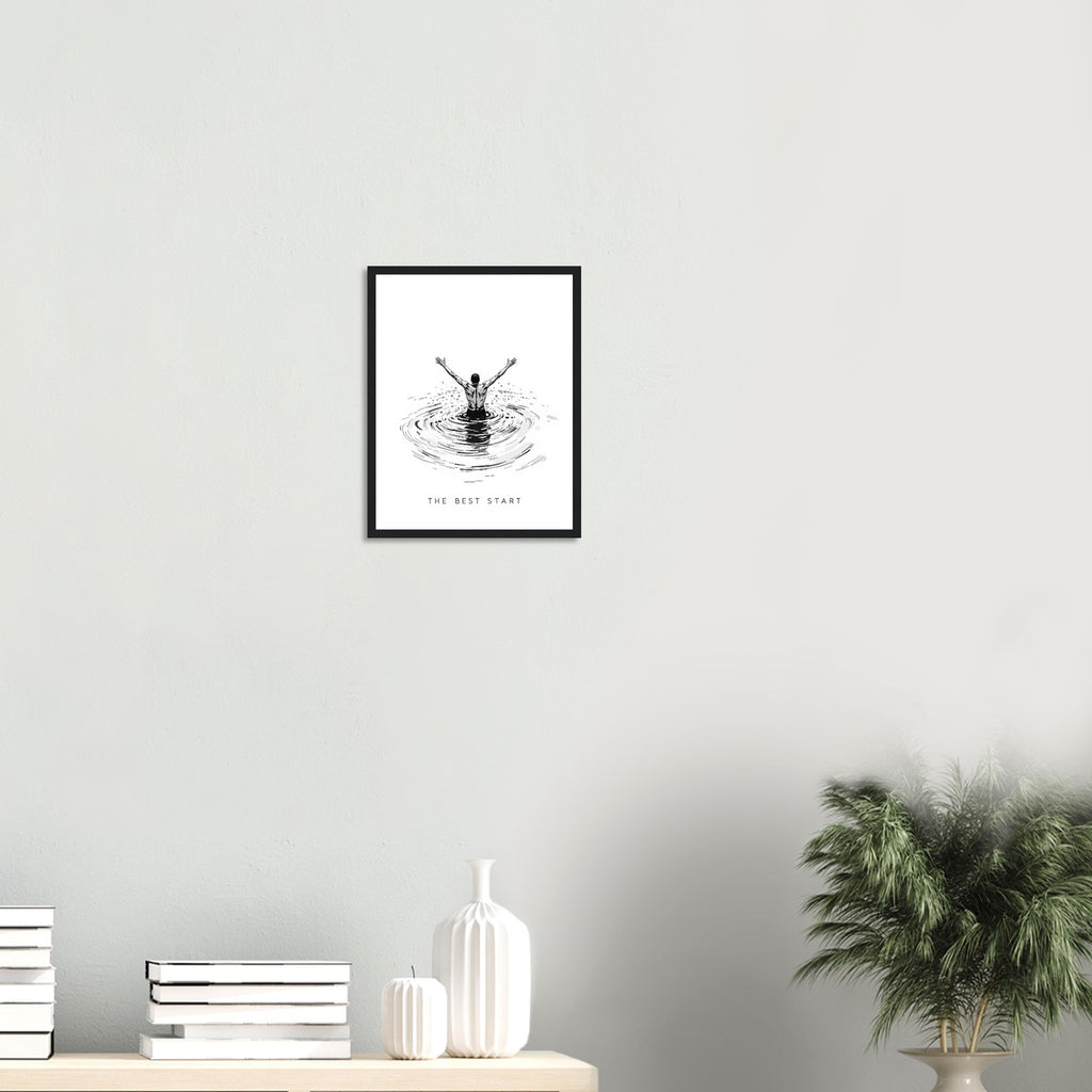 New Year January Cold Sea Framed Print Wall Art Ready to Hang UK Framed Art Print — detail view | Wild Thread Co