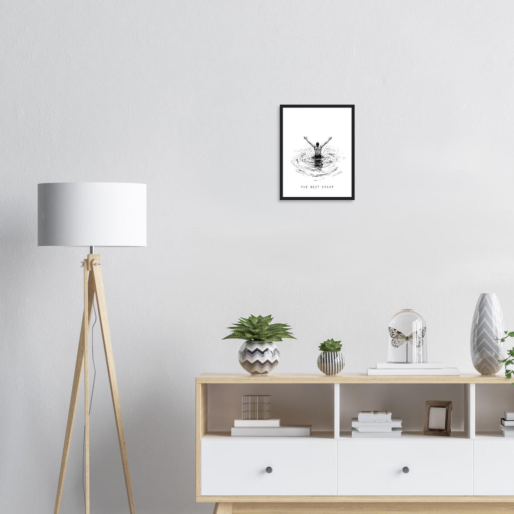 New Year January Cold Sea Framed Print Wall Art Ready to Hang UK Framed Art Print — detail view | Wild Thread Co