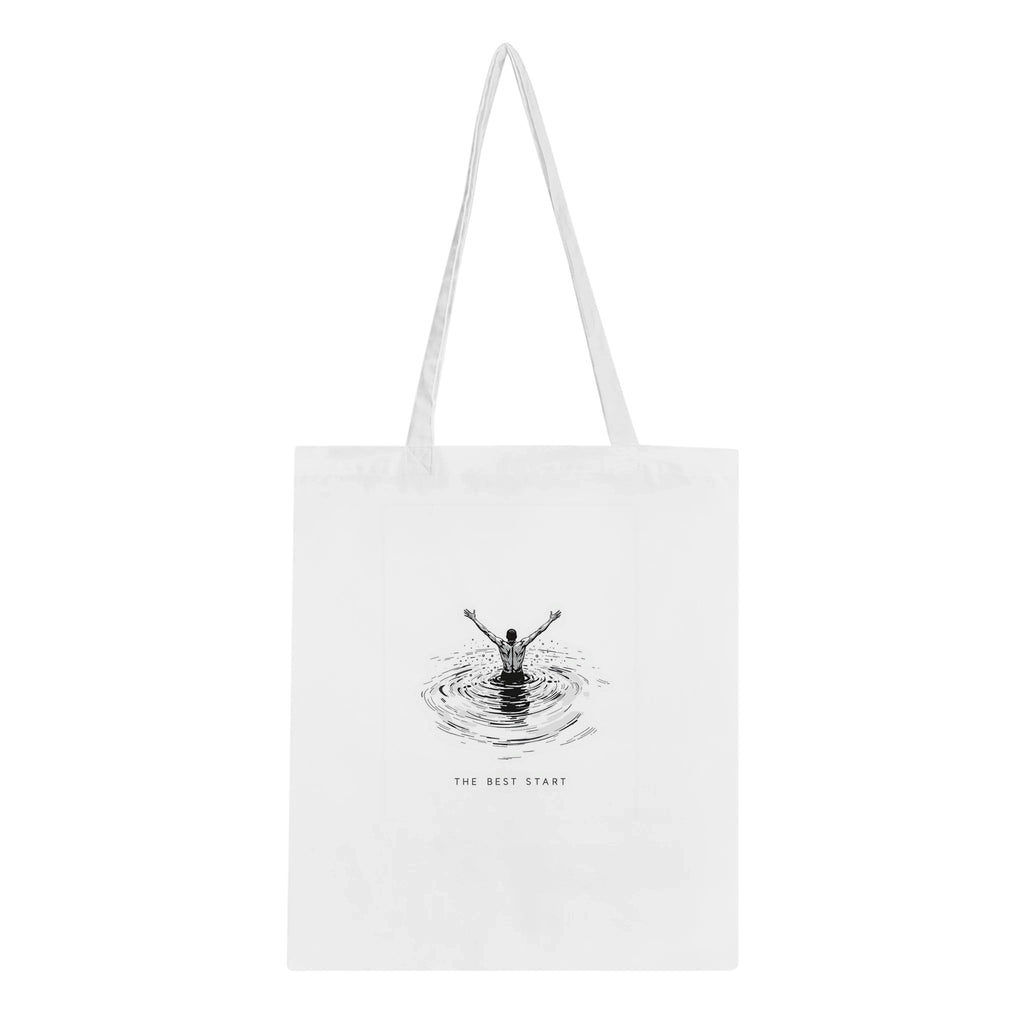 New Year January Cold Sea Tote Bag Cotton Shopper UK Tote Bag — detail view | Wild Thread Co