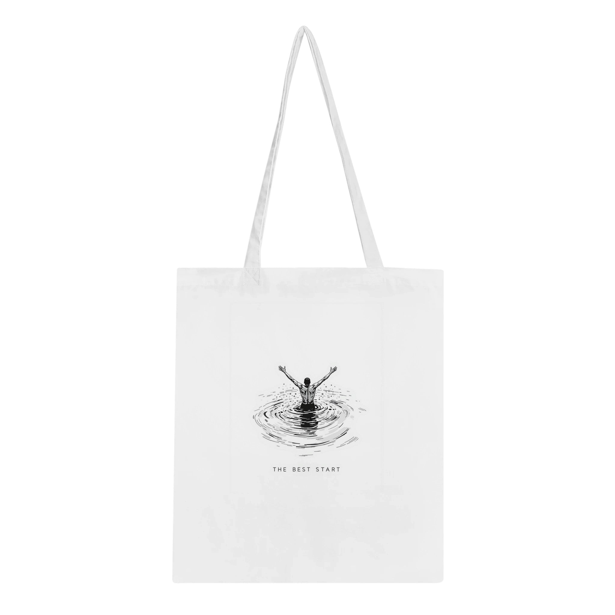 New Year January Cold Sea Tote Bag Cotton Shopper UK Tote Bag — detail view | Wild Thread Co