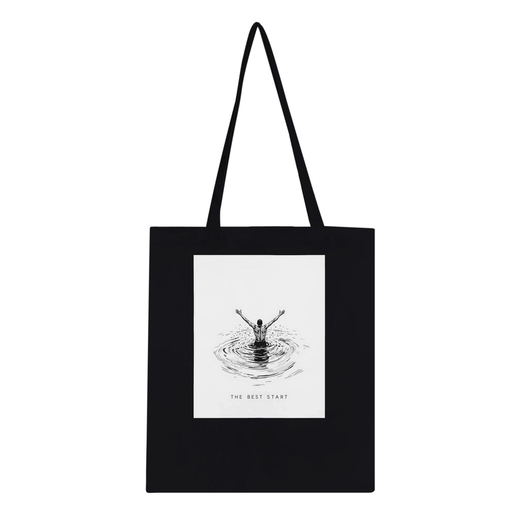 New Year January Cold Sea Tote Bag Cotton Shopper UK Tote Bag — detail view | Wild Thread Co
