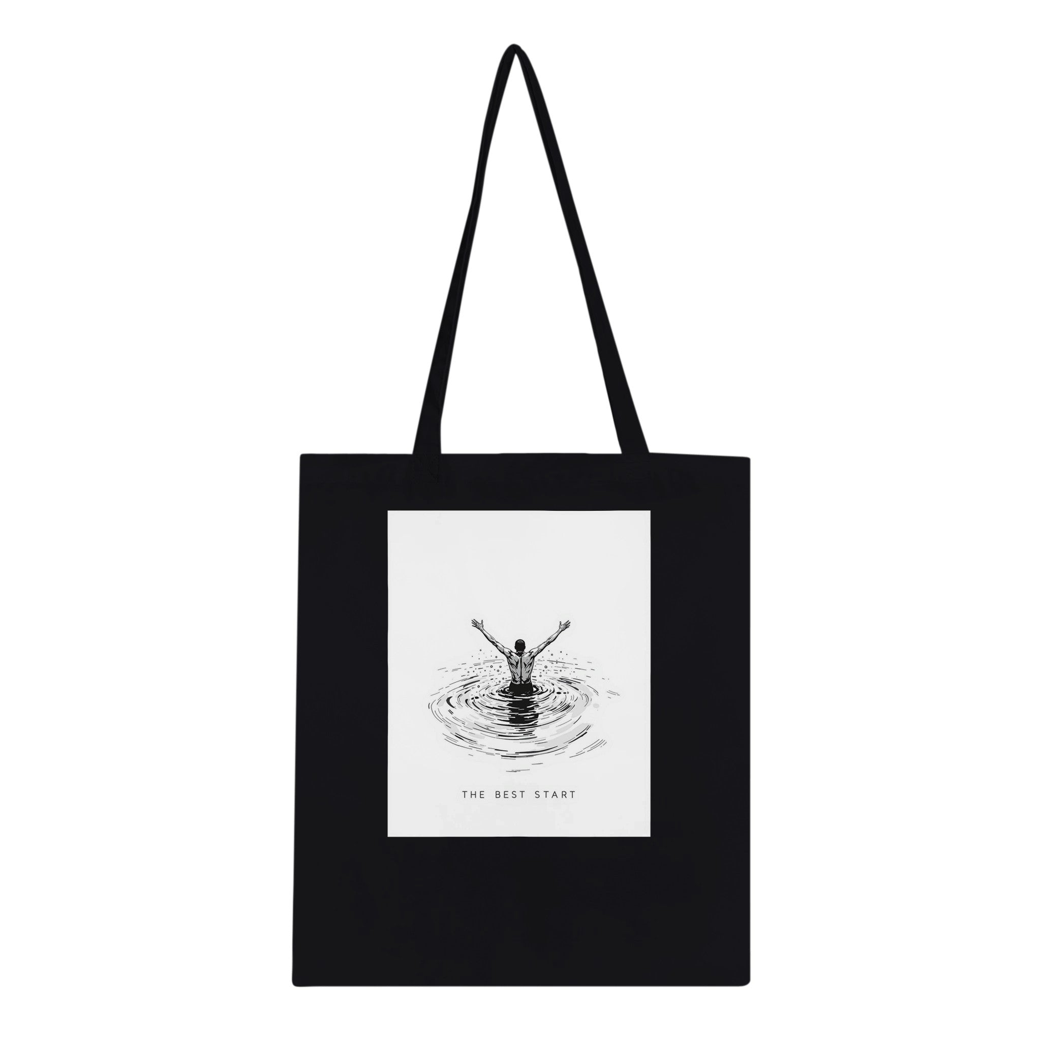 New Year January Cold Sea Tote Bag Cotton Shopper UK Tote Bag — detail view | Wild Thread Co