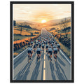 Cycling Sportive Dawn Mass Start Framed Print Wall Art Ready to Hang — Framed Art Print | Wild Thread Co UK