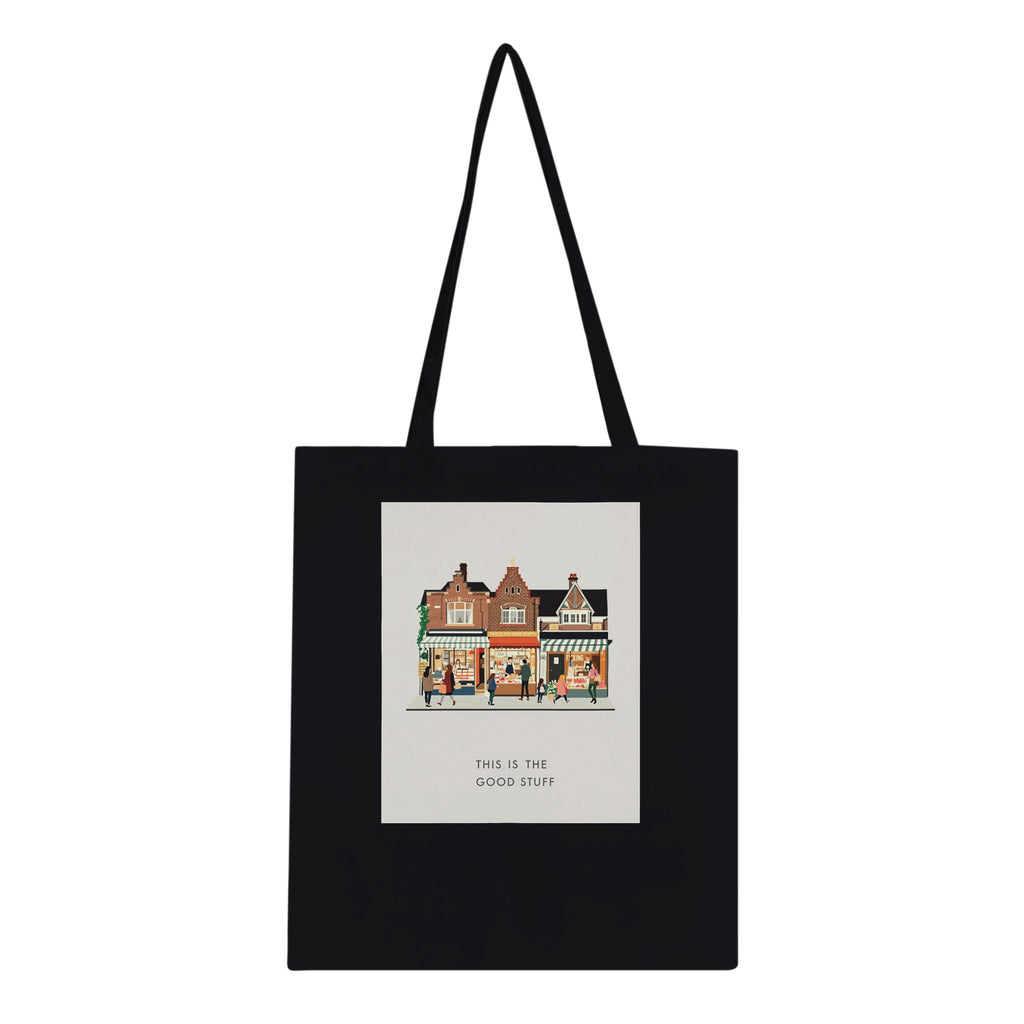 Yorkshire Market Town Saturday Morning Cotton Shopper UK Tote Bag — detail view | Wild Thread Co