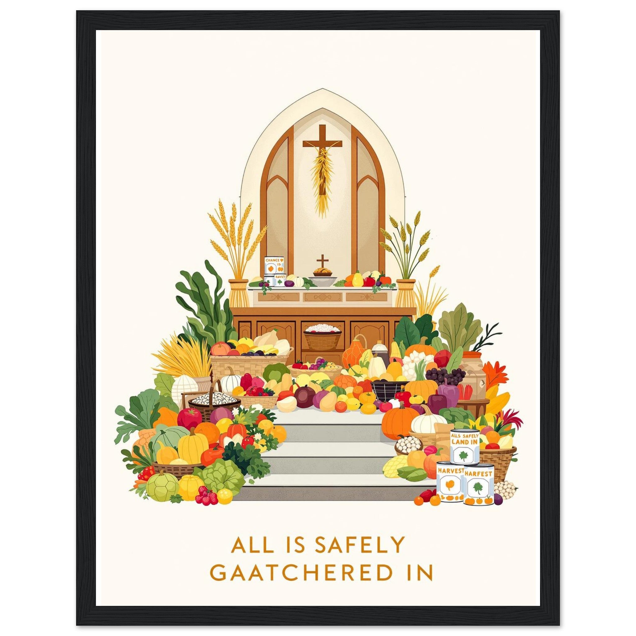 Harvest Festival Church Abundance Framed Print Wall Art Ready to Hang — Framed Art Print | Wild Thread Co UK