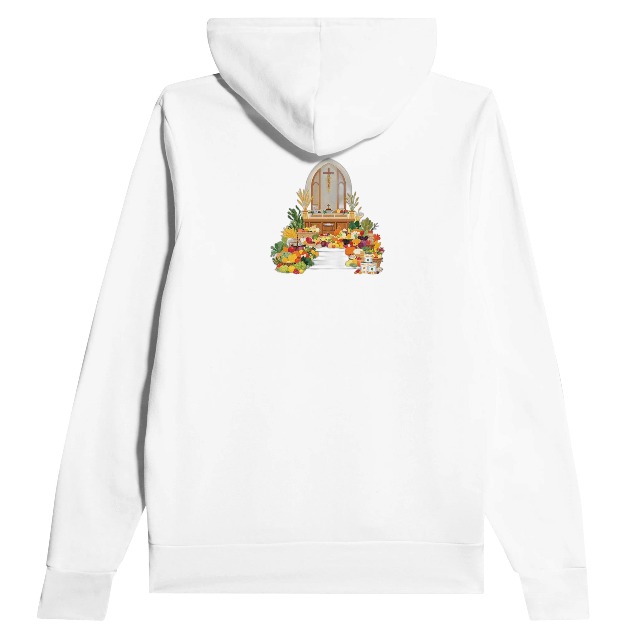 Harvest Festival Church Abundance Hoodie Pullover Unisex Cotton UK Hoodie — detail view | Wild Thread Co