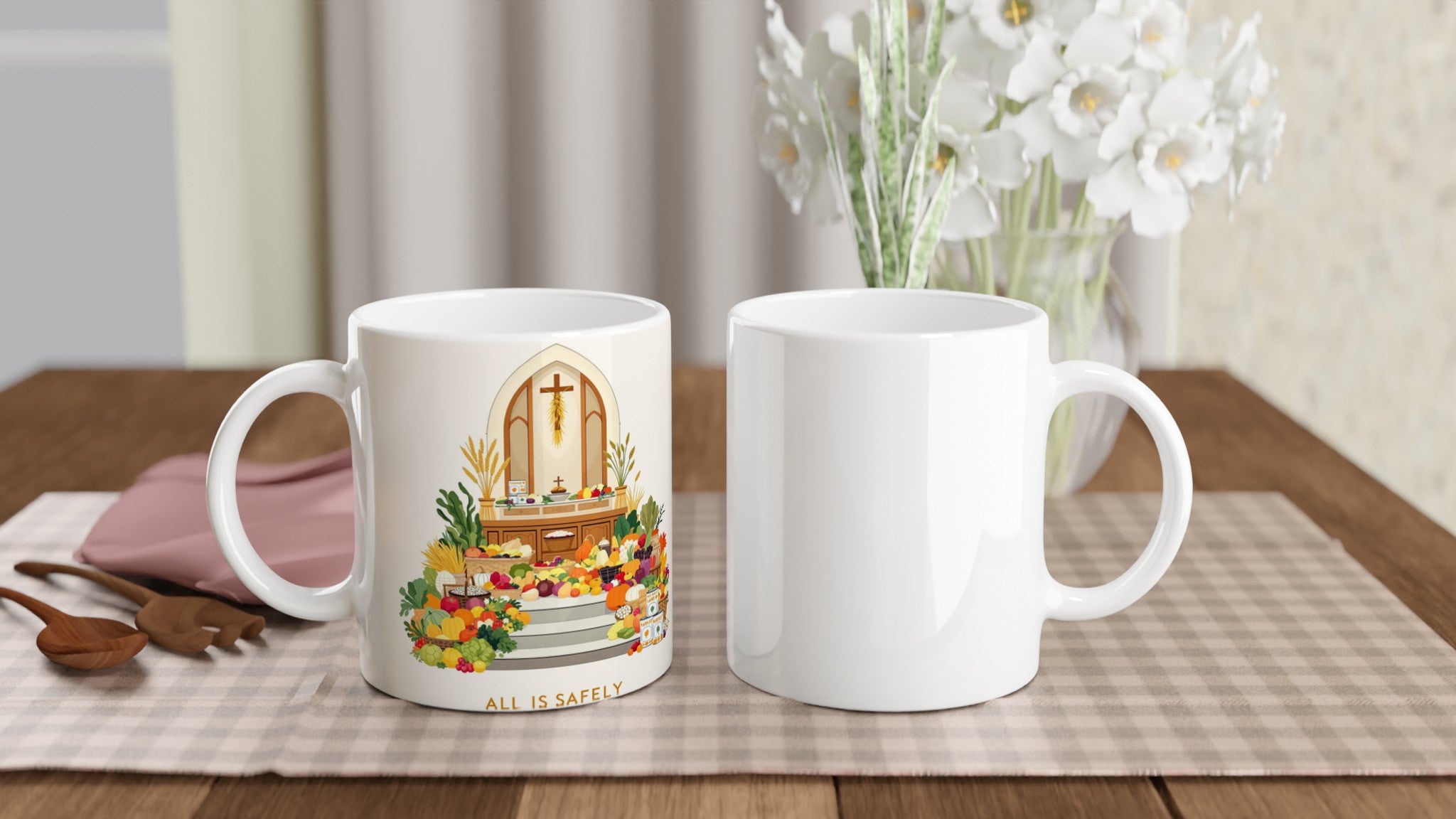 Harvest Festival Church Abundance Coffee Tea Ceramic 11oz Mug — detail view | Wild Thread Co