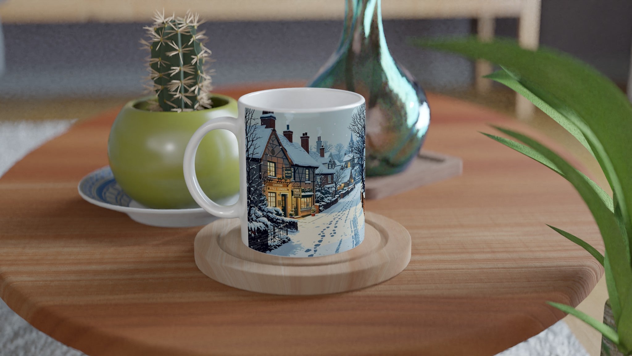 Cat Christmas Coffee Tea Ceramic 11oz Mug — detail view | Wild Thread Co
