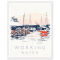 Fishing Village Lobster Pots Harbour Framed Print Wall Art Ready to — Framed Art Print | Wild Thread Co UK
