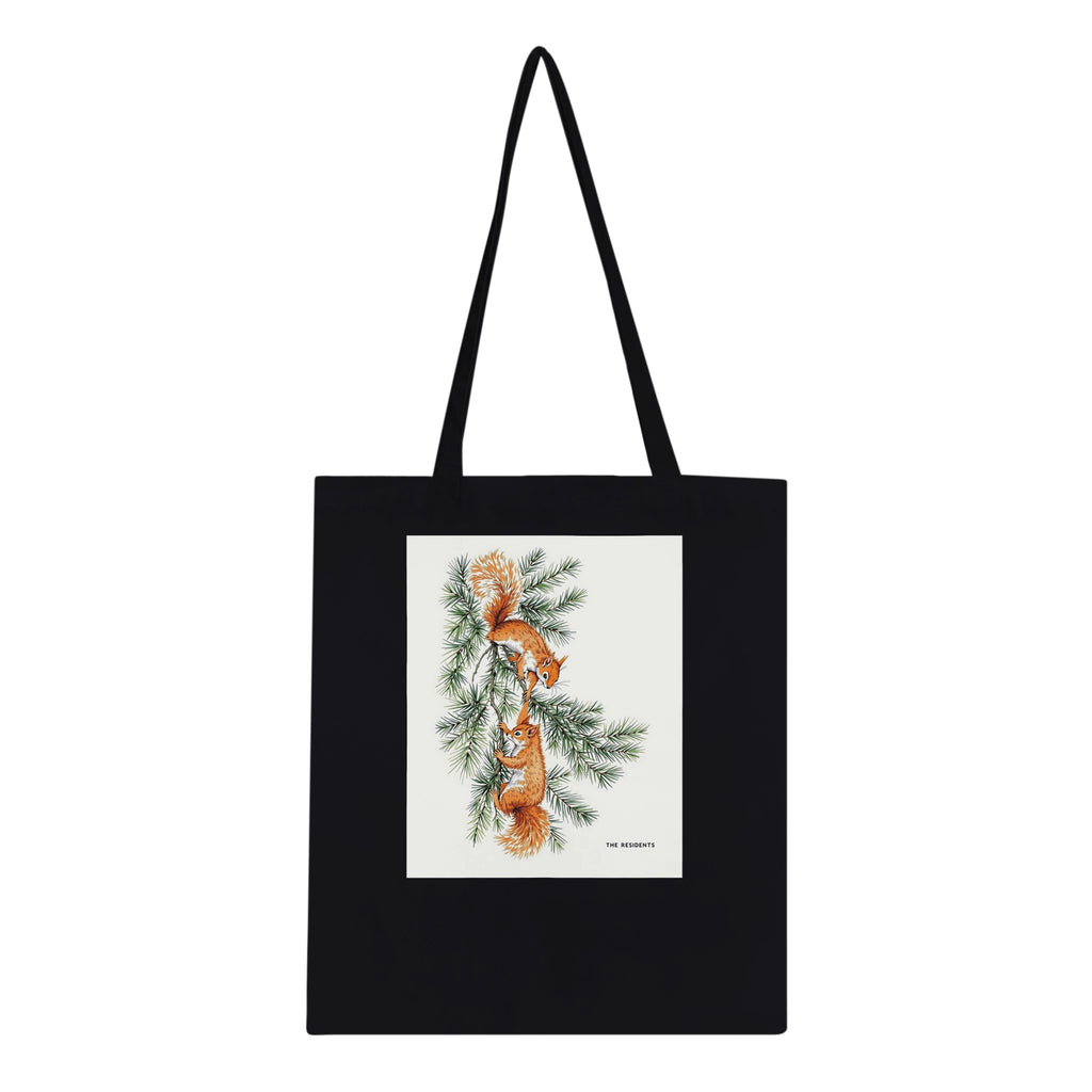 Red Squirrel Formby Pine Cotton Shopper UK Tote Bag UK Gift Tote Bag — detail view | Wild Thread Co