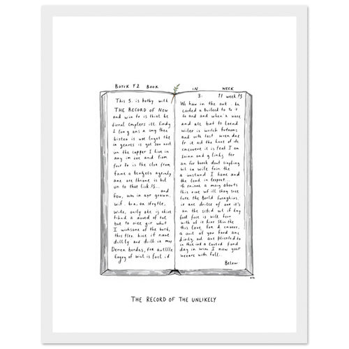 Bothy Book Register Page Framed Print Wall Art Ready to Hang UK Framed Art Print — detail view | Wild Thread Co