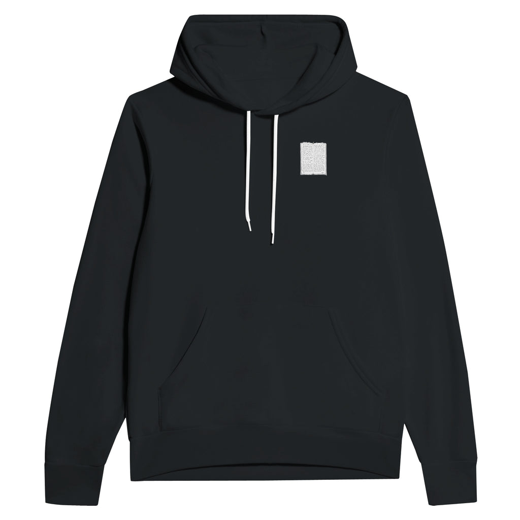 Bothy Book Register Page Hoodie Pullover Unisex Cotton UK Hoodie — detail view | Wild Thread Co