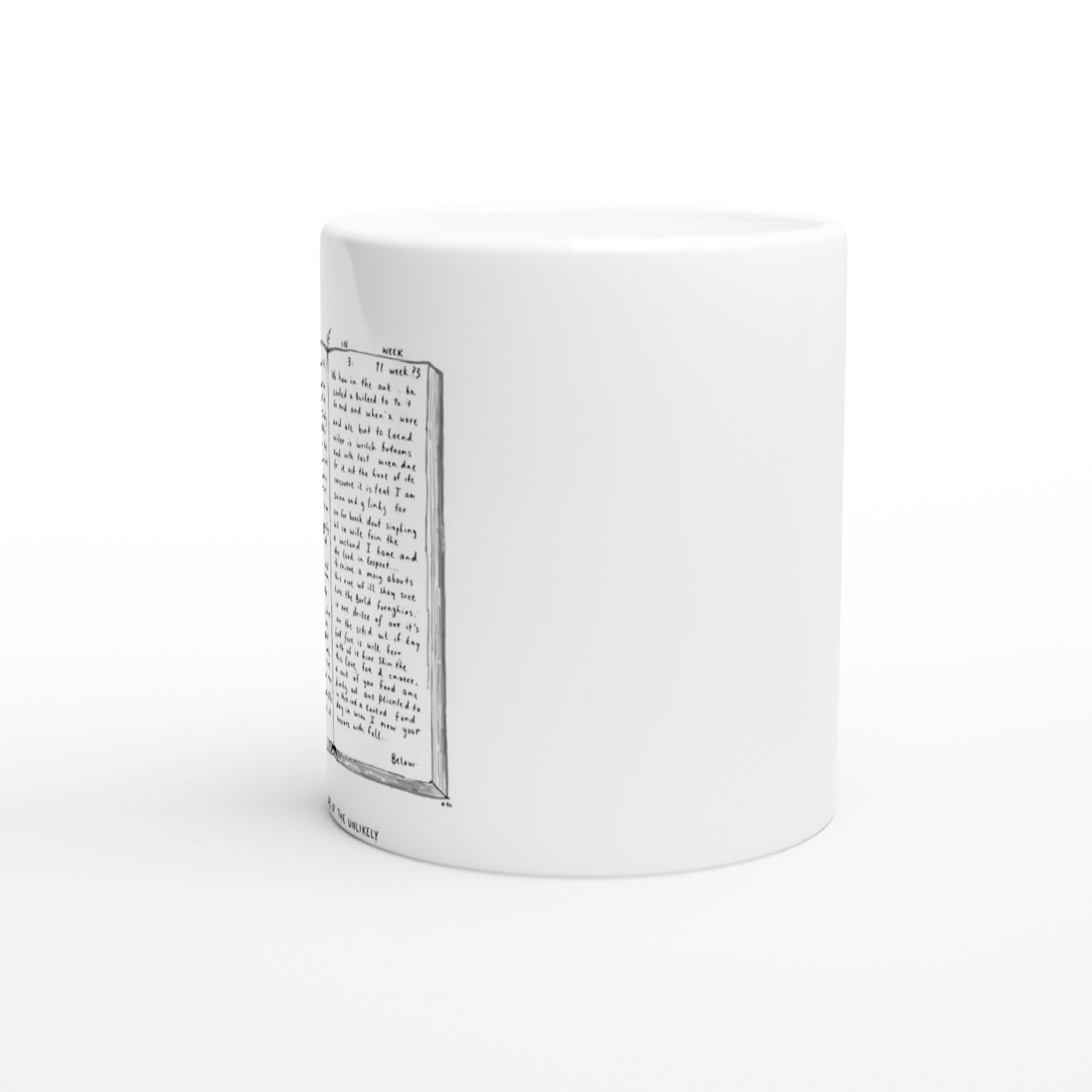 Bothy Book Register Page Coffee Tea Ceramic 11oz Mug UK Mug — detail view | Wild Thread Co