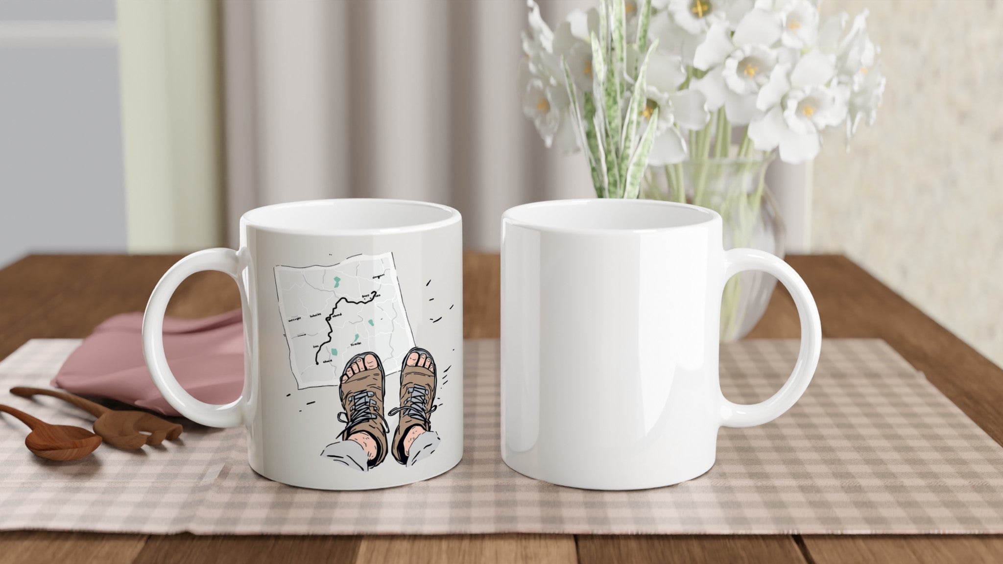 Long Distance Walker Blister Humour Coffee Tea Ceramic 11oz Mug Ceram Mug — detail view | Wild Thread Co
