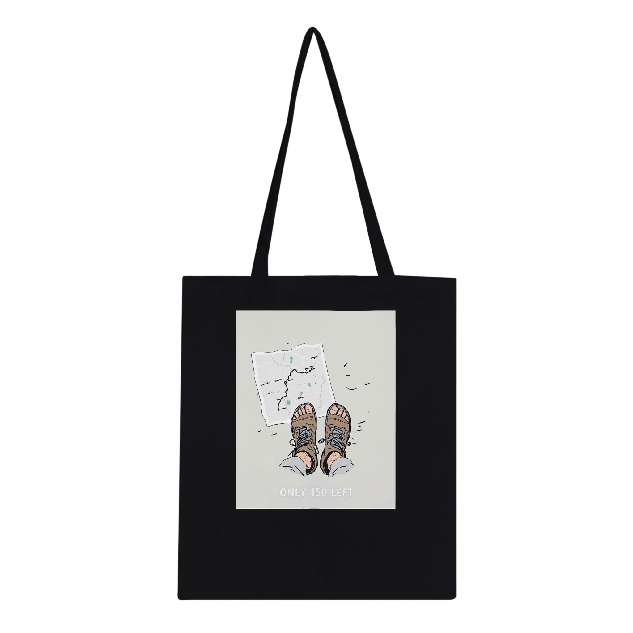 Long Distance Walker Blister Humour Cotton Shopper UK Tote Bag — detail view | Wild Thread Co
