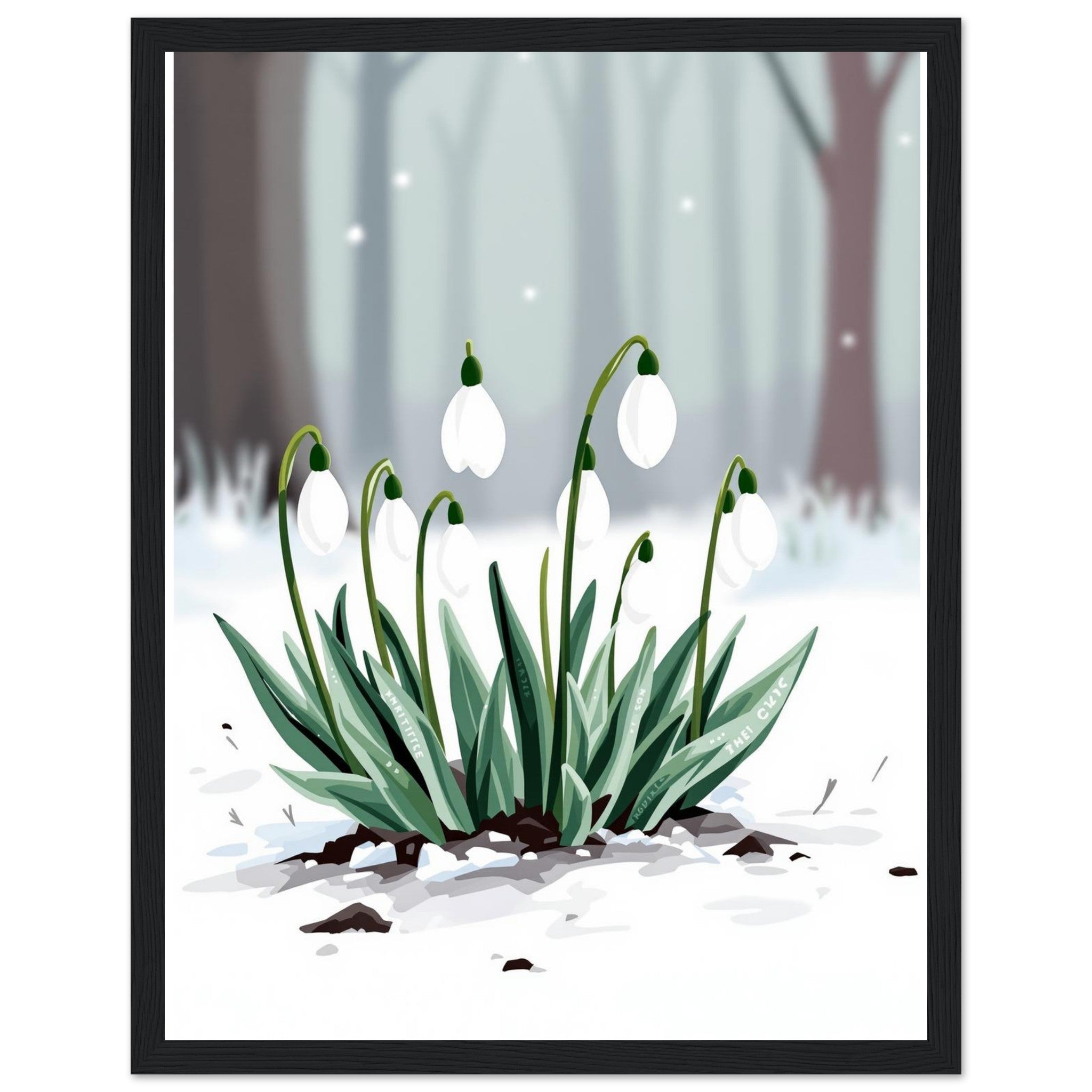 Snowdrop February First Flowers Framed Print Wall Art Ready to Hang — Framed Art Print | Wild Thread Co UK