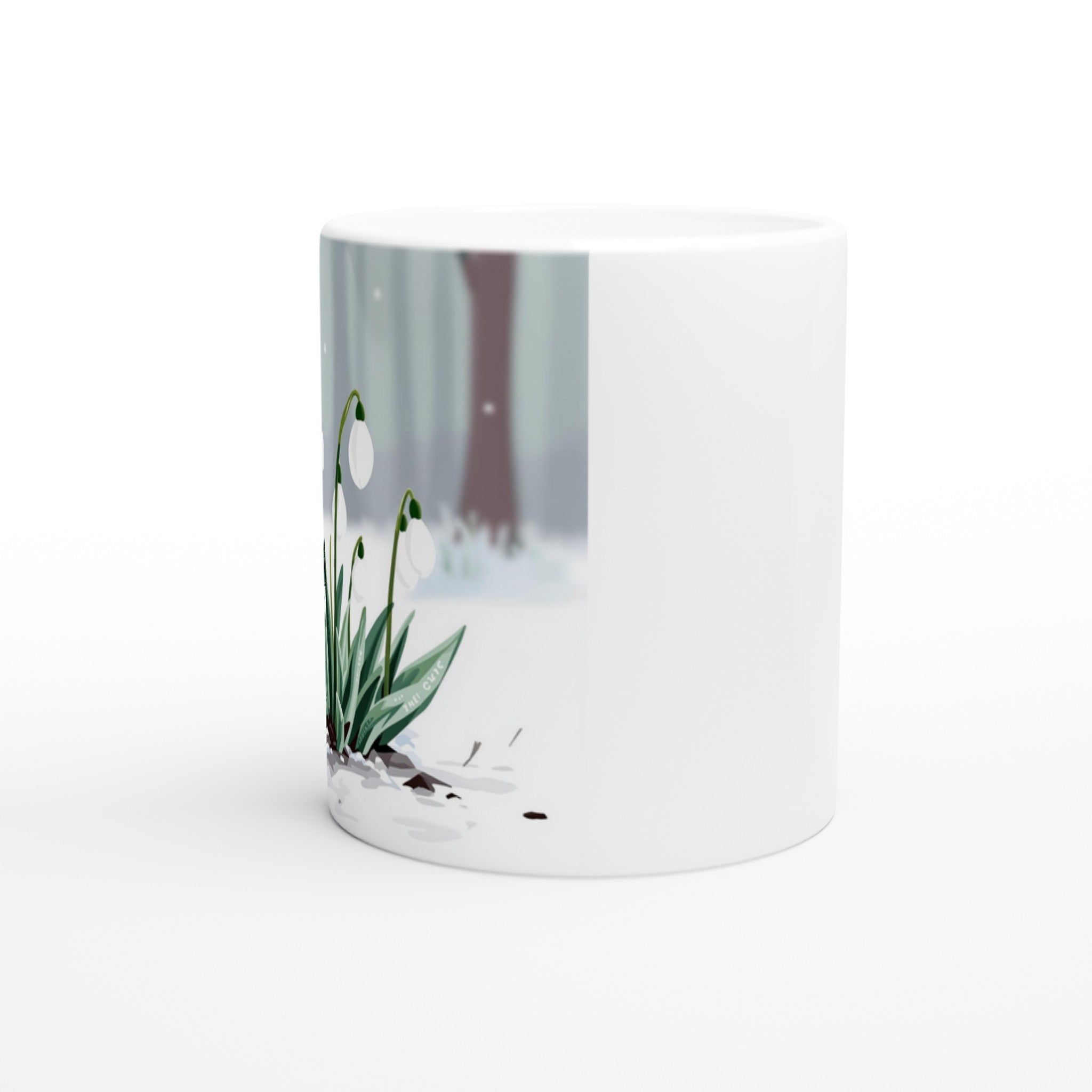 Snowdrop February First Flowers Coffee Tea Ceramic 11oz Mug 1 Mug — detail view | Wild Thread Co
