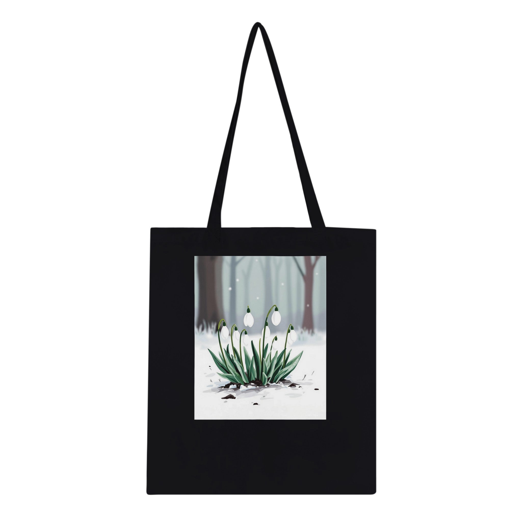 Snowdrop February First Flowers Cotton Shopper UK Tote Bag — detail view | Wild Thread Co