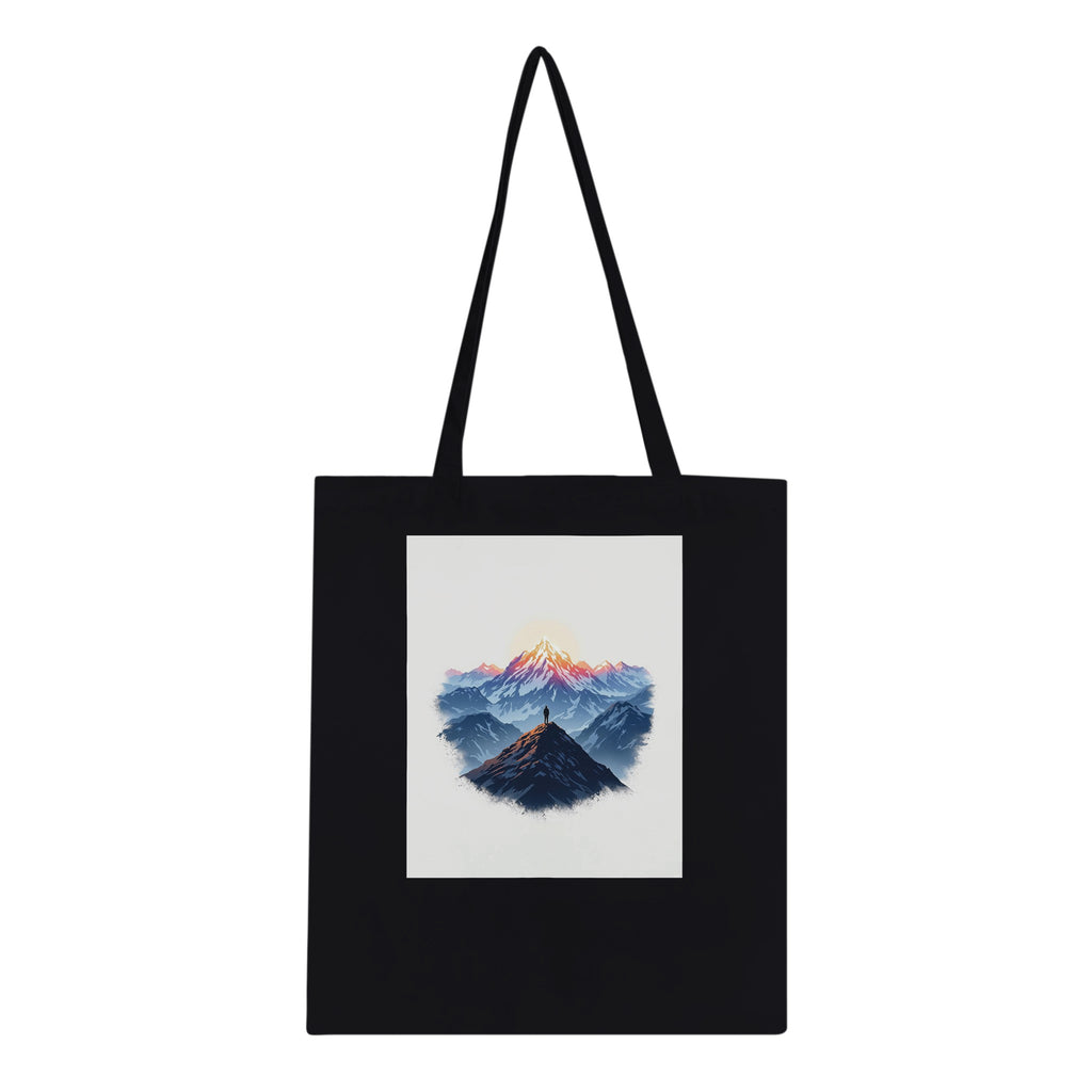 New Day Mountain Light Alpenglow Cotton Shopper UK Tote Bag — detail view | Wild Thread Co