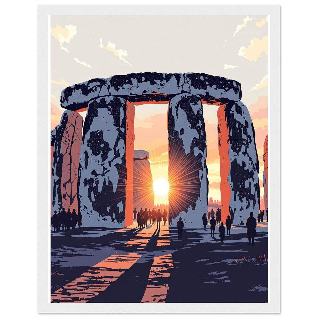 Stonehenge Winter Solstice Dawn Framed Print Wall Art Ready to Hang UK UK Gift Framed Art Print — detail view | Wild Thread Co