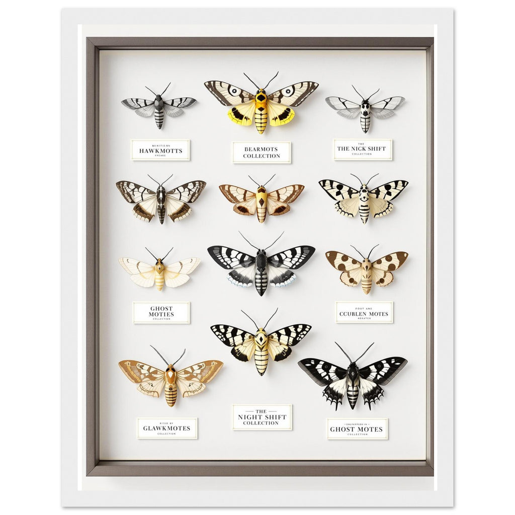 Moth Collector Specimen Case Framed Print Wall Art Ready to Hang UK Framed Art Print — detail view | Wild Thread Co