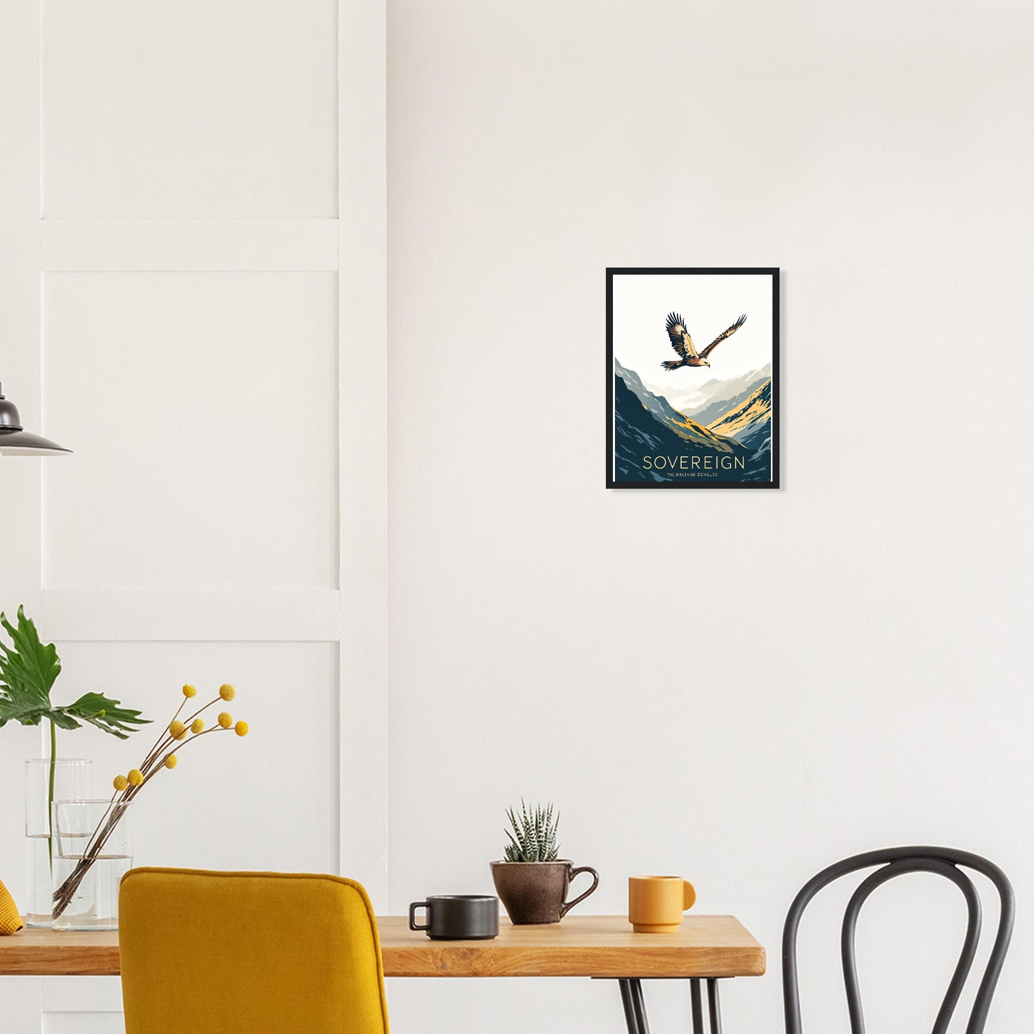 Golden Eagle Highland Glen Thermal Framed Art Print — detail view | Wild Thread Co