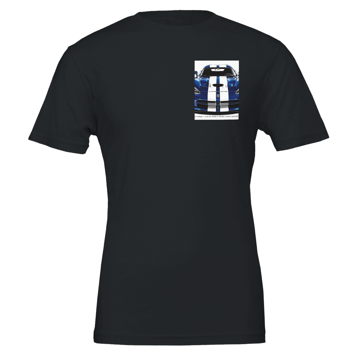 Dodge Viper Gts Blue White Stripes T-Shirt | Car Enthusiast Gift UK - Wild Thread Co
