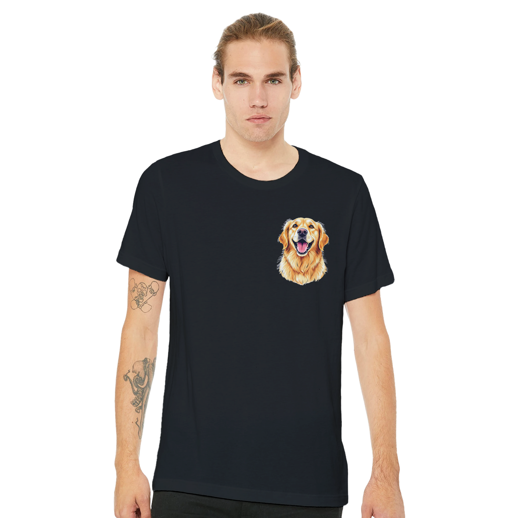 Golden Retriever Smile T-Shirt Unisex Cotton Tee UK T-Shirt — detail view | Wild Thread Co