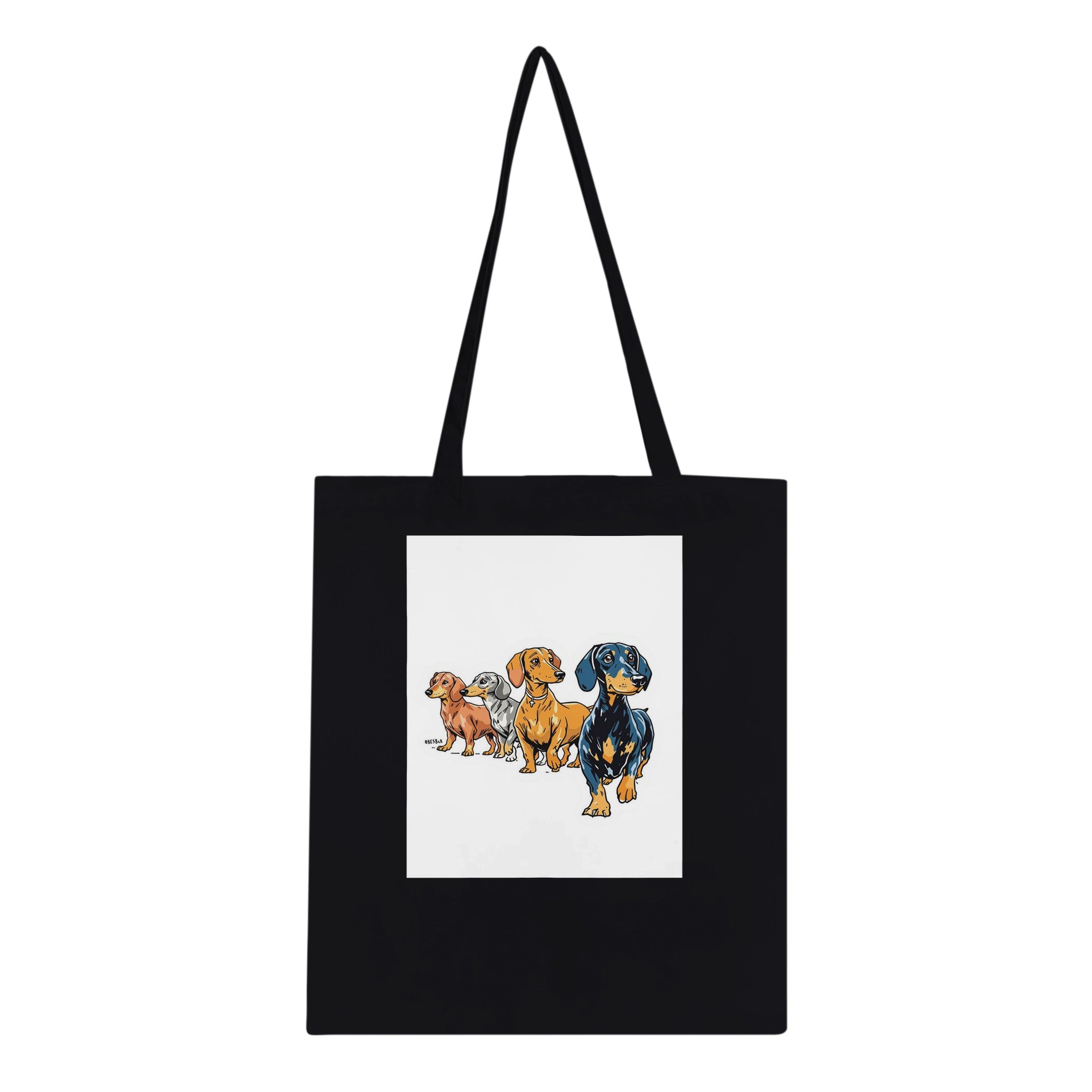 Dachshund Parade Cotton Shopper UK Tote Bag — detail view | Wild Thread Co