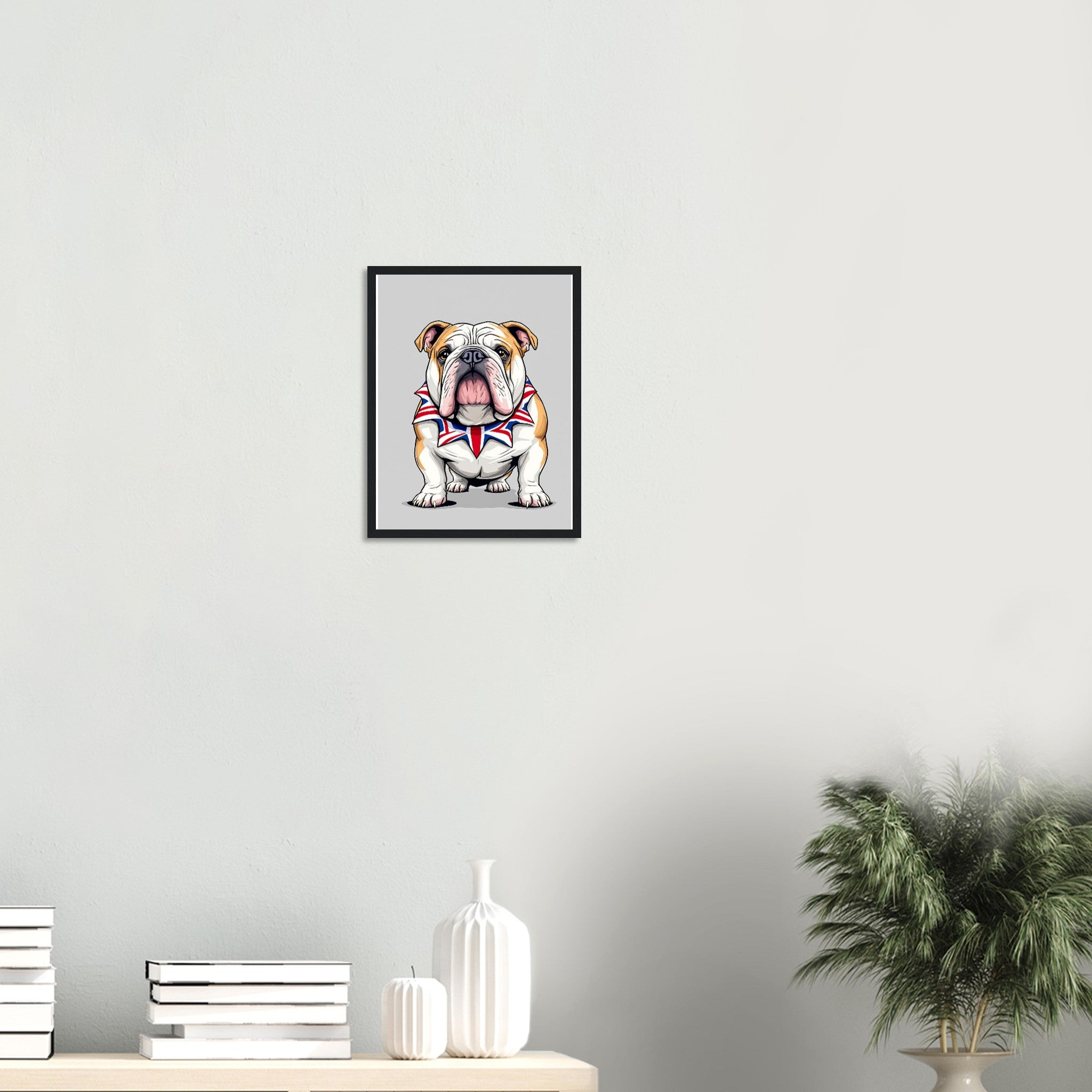 Bulldog Framed Print Wall Art Ready to Hang UK Framed Art Print — detail view | Wild Thread Co