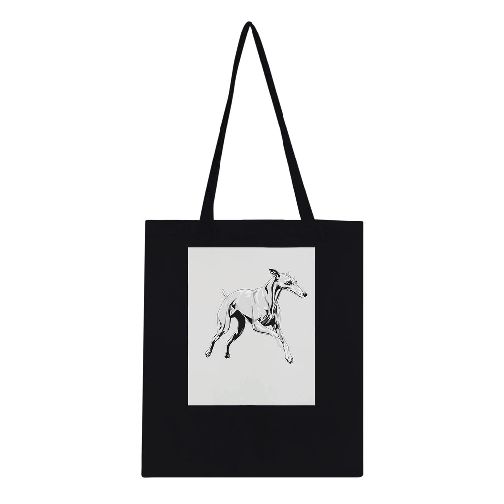 Whippet Grace Cotton Shopper UK Tote Bag — detail view | Wild Thread Co