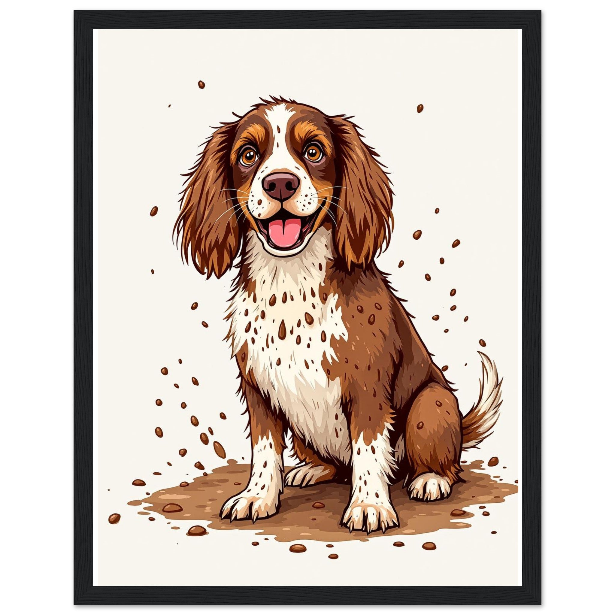 Springer Spaniel Mud Framed Print Wall Art Ready to Hang UK — Framed Art Print | Wild Thread Co UK