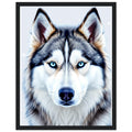 Husky Blue Eyes Wall Art Ready to Hang UK — Framed Art Print | Wild Thread Co UK