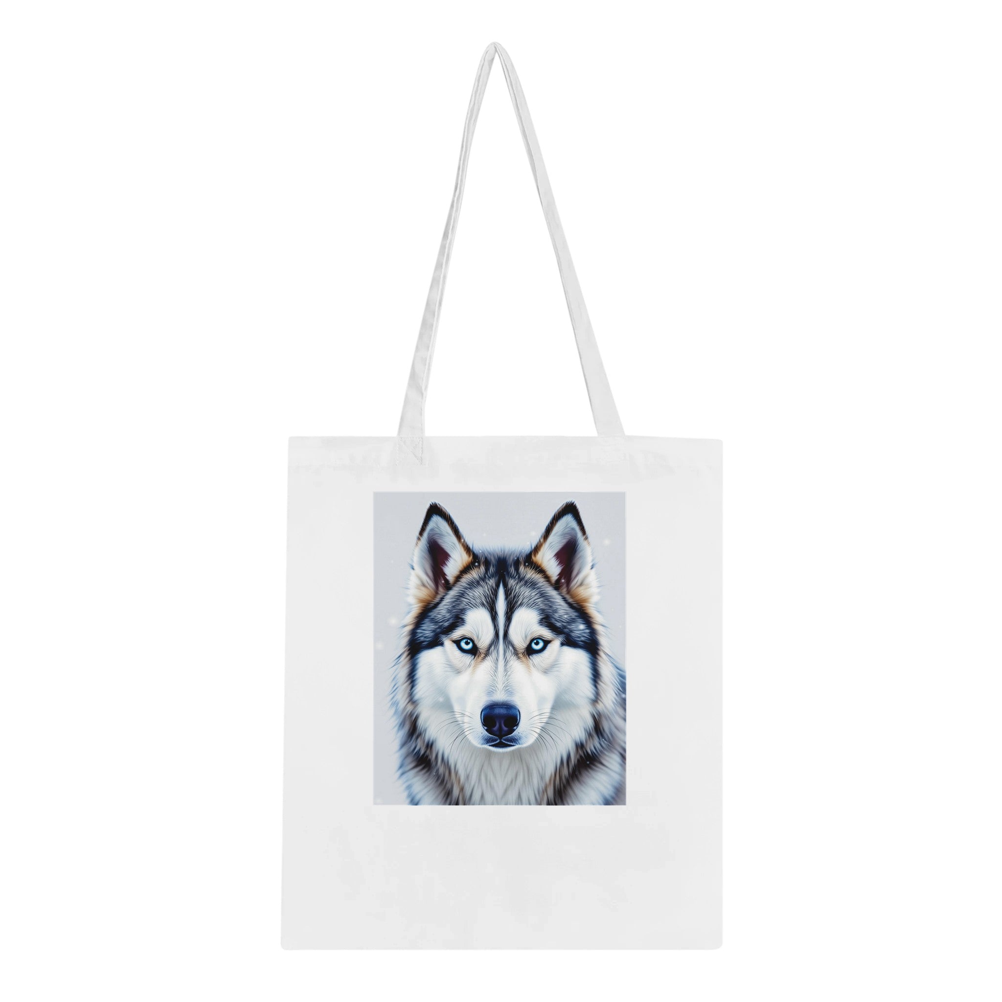 Husky Blue Eyes Cotton Shopper UK Tote Bag — detail view | Wild Thread Co