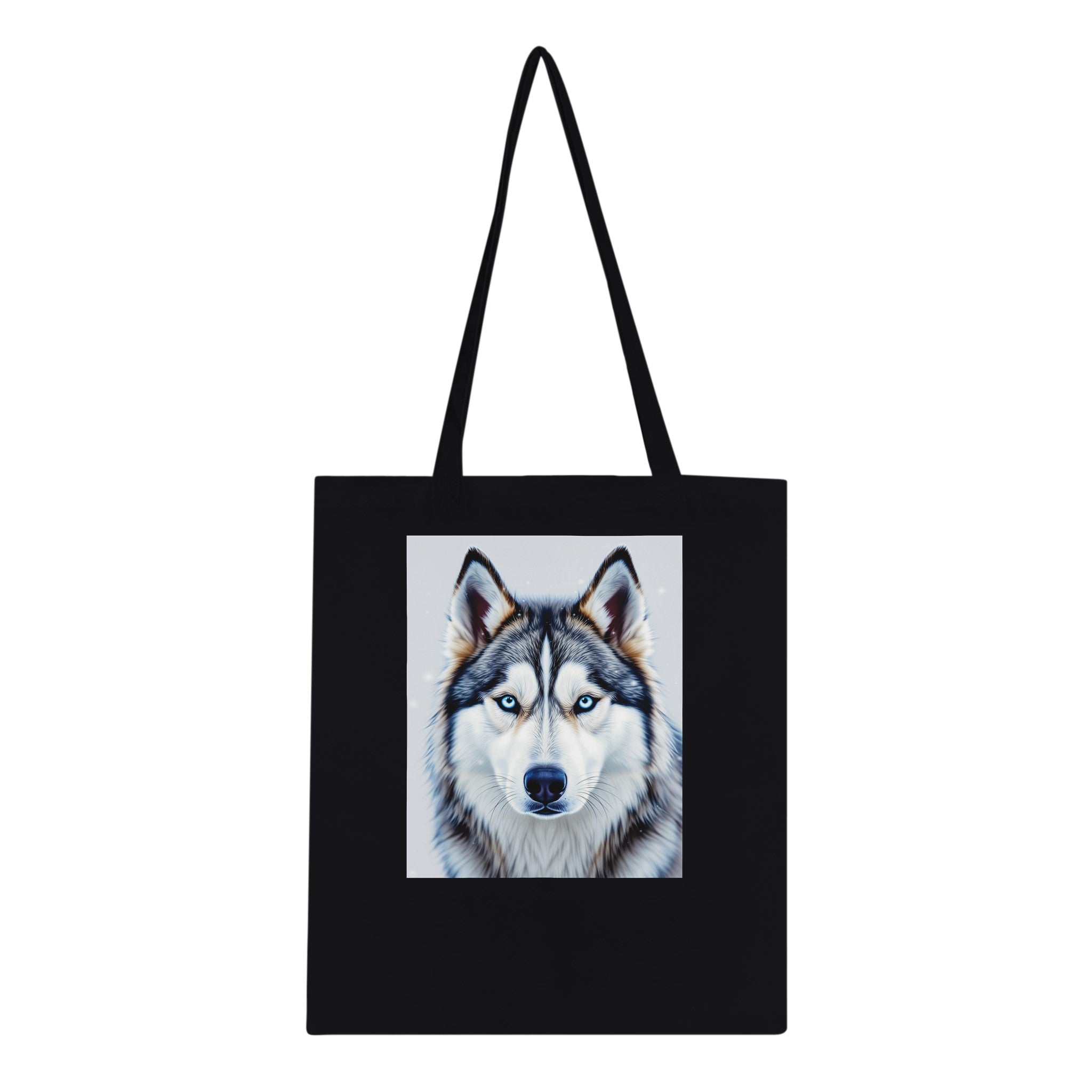 Husky Blue Eyes Cotton Shopper UK Tote Bag — detail view | Wild Thread Co