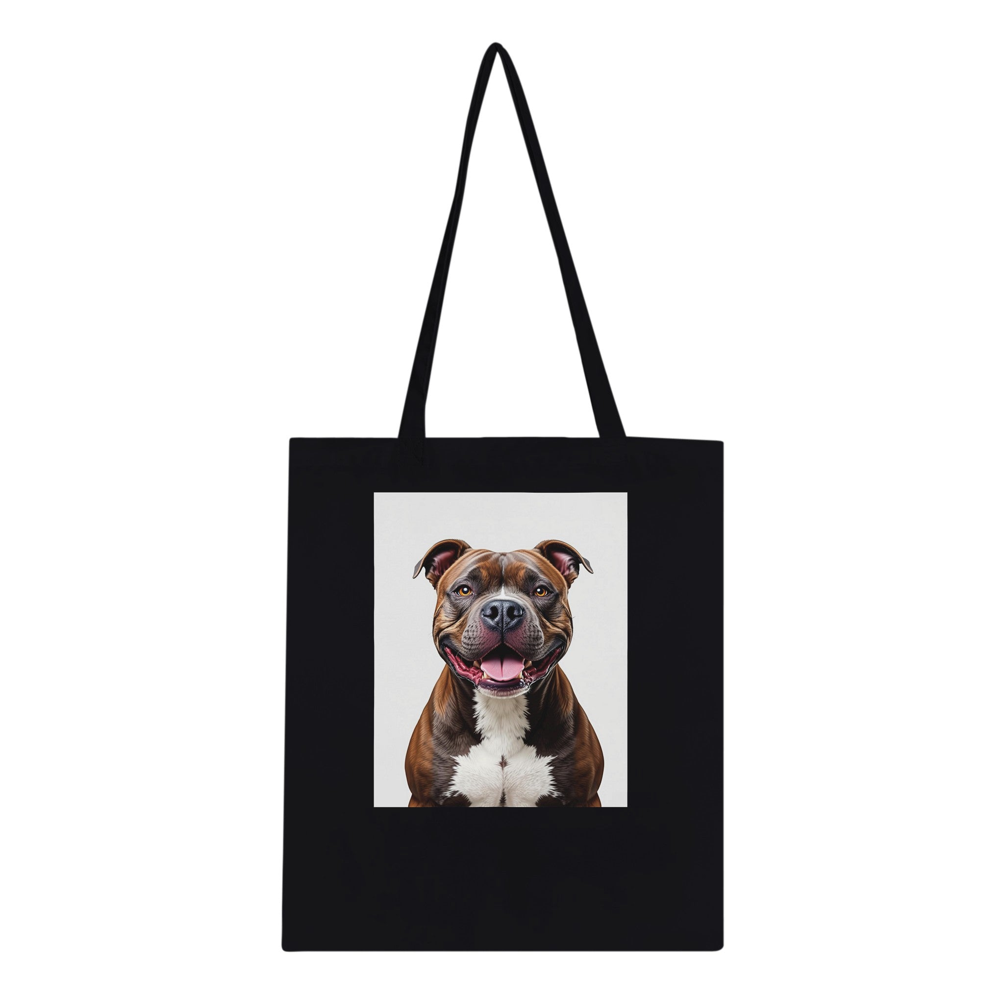 Staffie Smile Cotton Shopper UK Tote Bag — detail view | Wild Thread Co