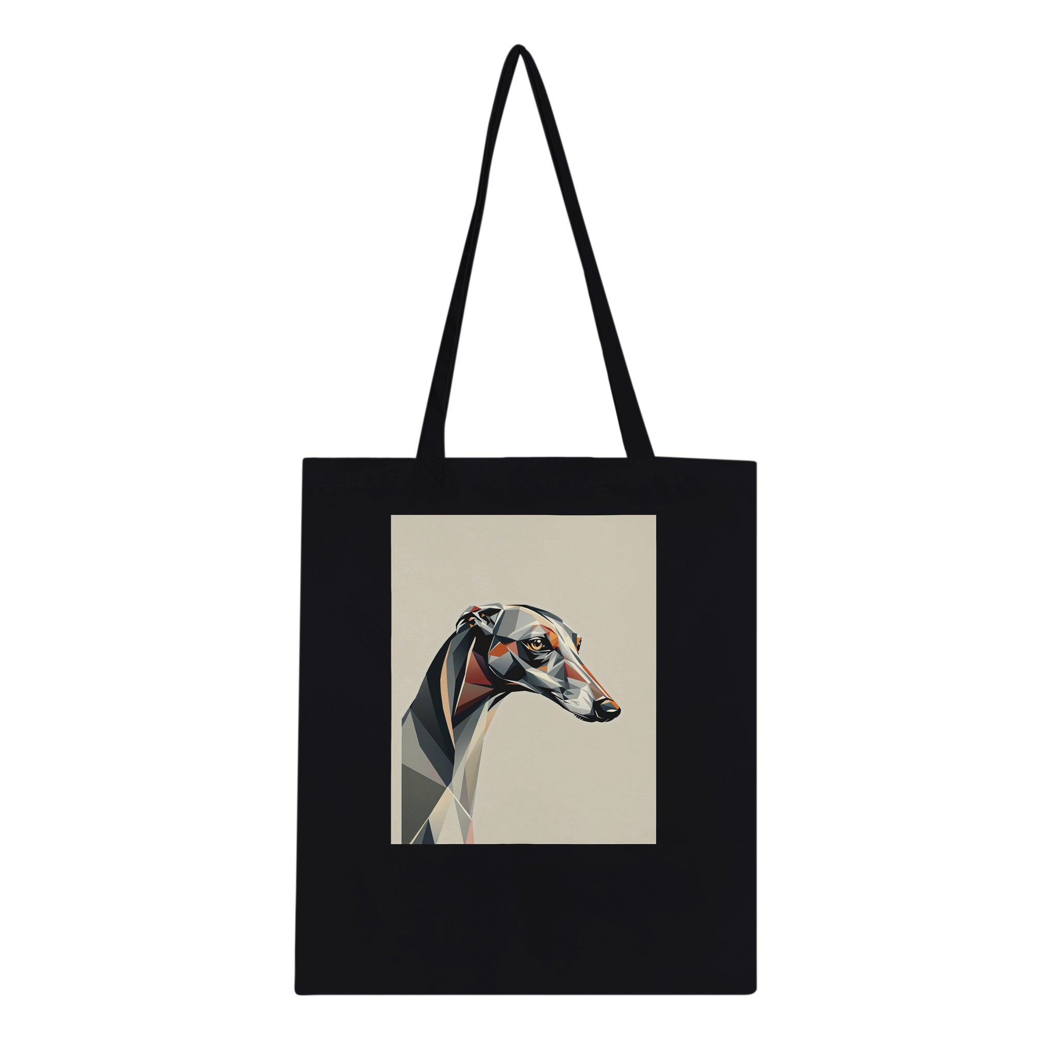 Greyhound Art Deco Cotton Shopper UK Tote Bag — detail view | Wild Thread Co