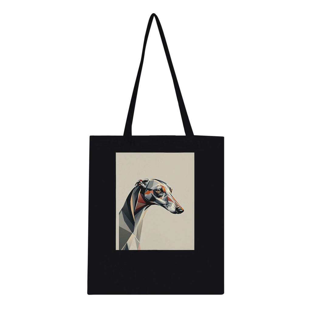 Greyhound Art Deco Cotton Shopper UK Tote Bag — detail view | Wild Thread Co