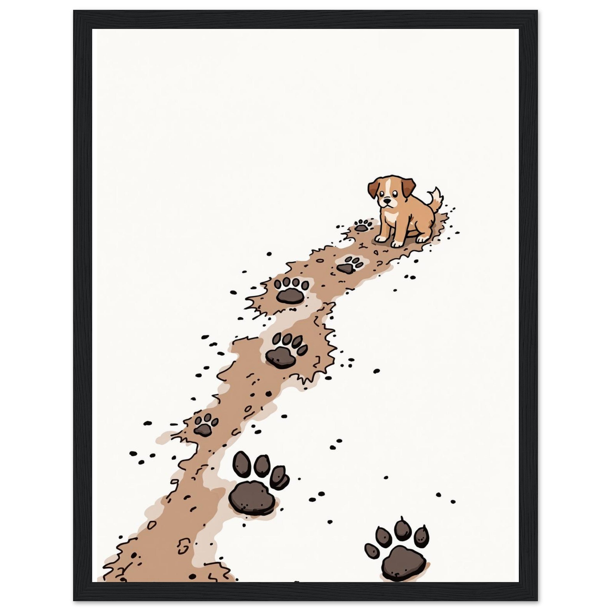 Puppy Paw Prints Framed Print Wall Art Ready to Hang UK — Framed Art Print | Wild Thread Co UK