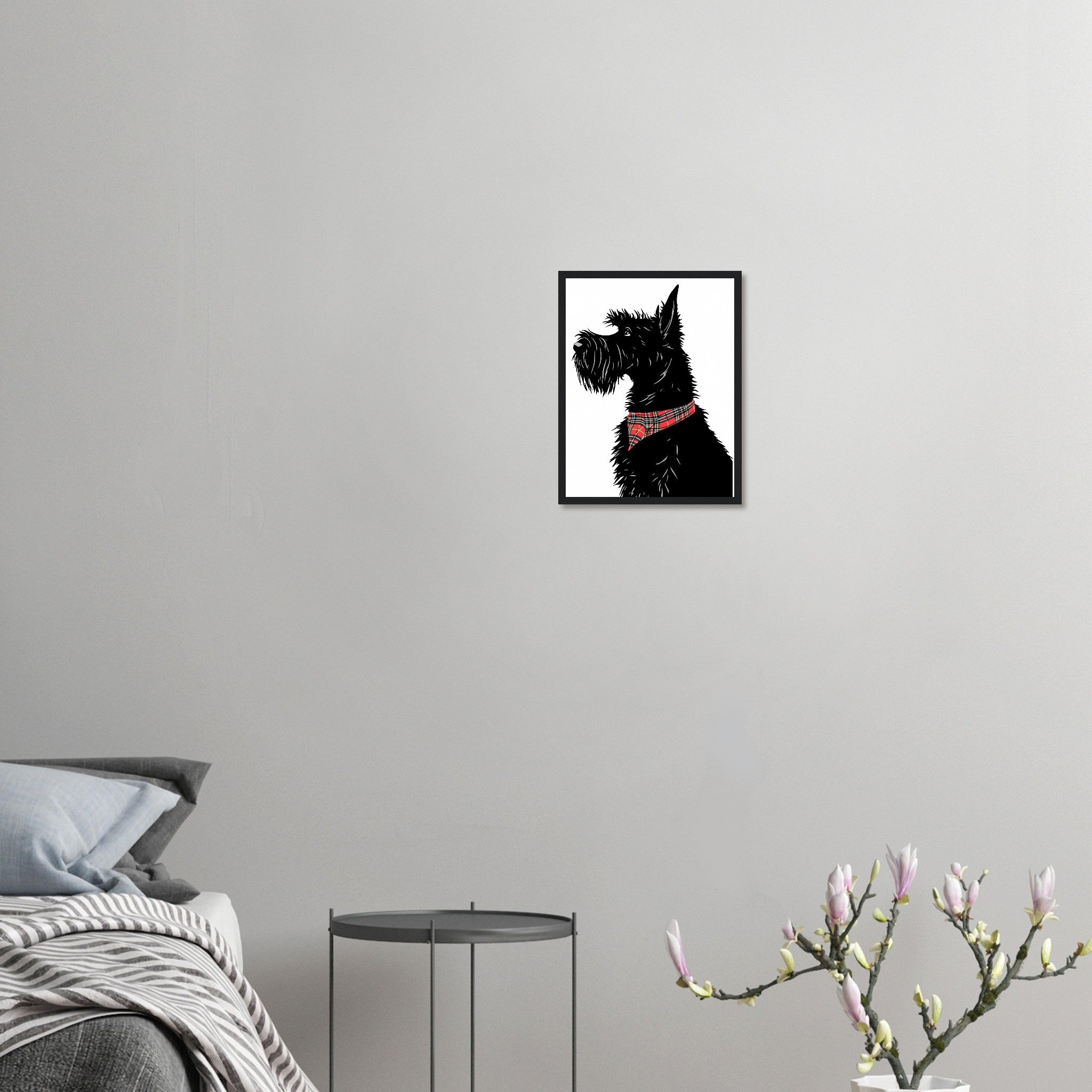 Scottish Terrier Framed Print Wall Art Ready to Hang UK Framed Art Print — detail view | Wild Thread Co