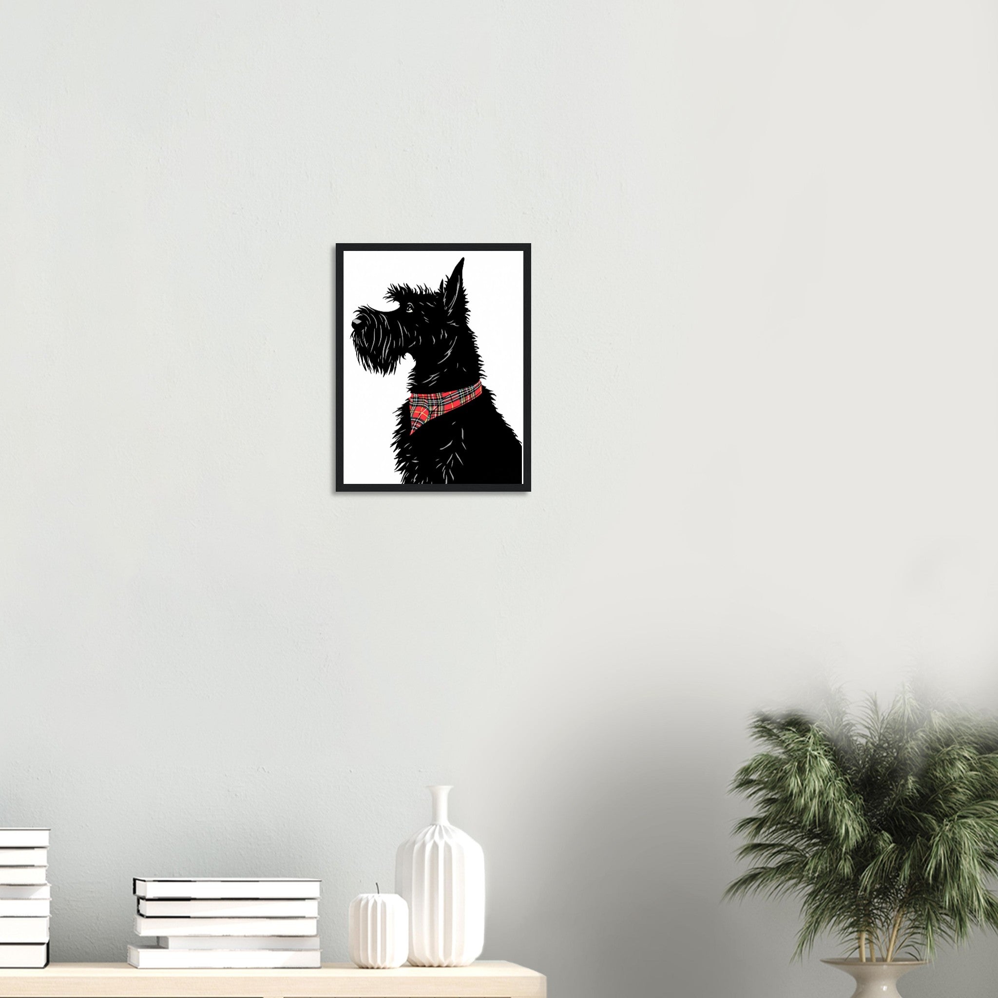 Scottish Terrier Framed Print Wall Art Ready to Hang UK Framed Art Print — detail view | Wild Thread Co