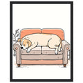 Dog Sleeping Sofa Framed Print Wall Art Ready to Hang UK — Framed Art Print | Wild Thread Co UK