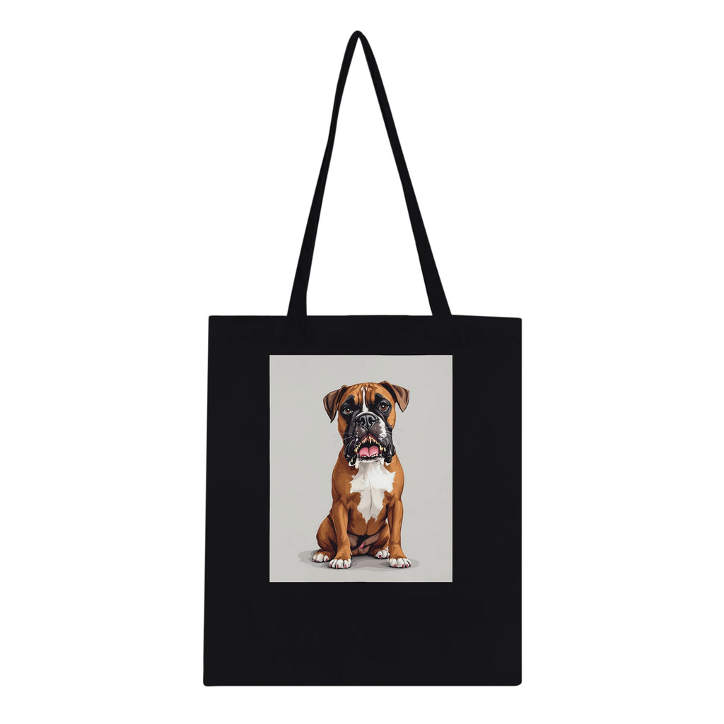 Boxer Dog Portrait Tote Bag Cotton Shopper UK Tote Bag — detail view | Wild Thread Co