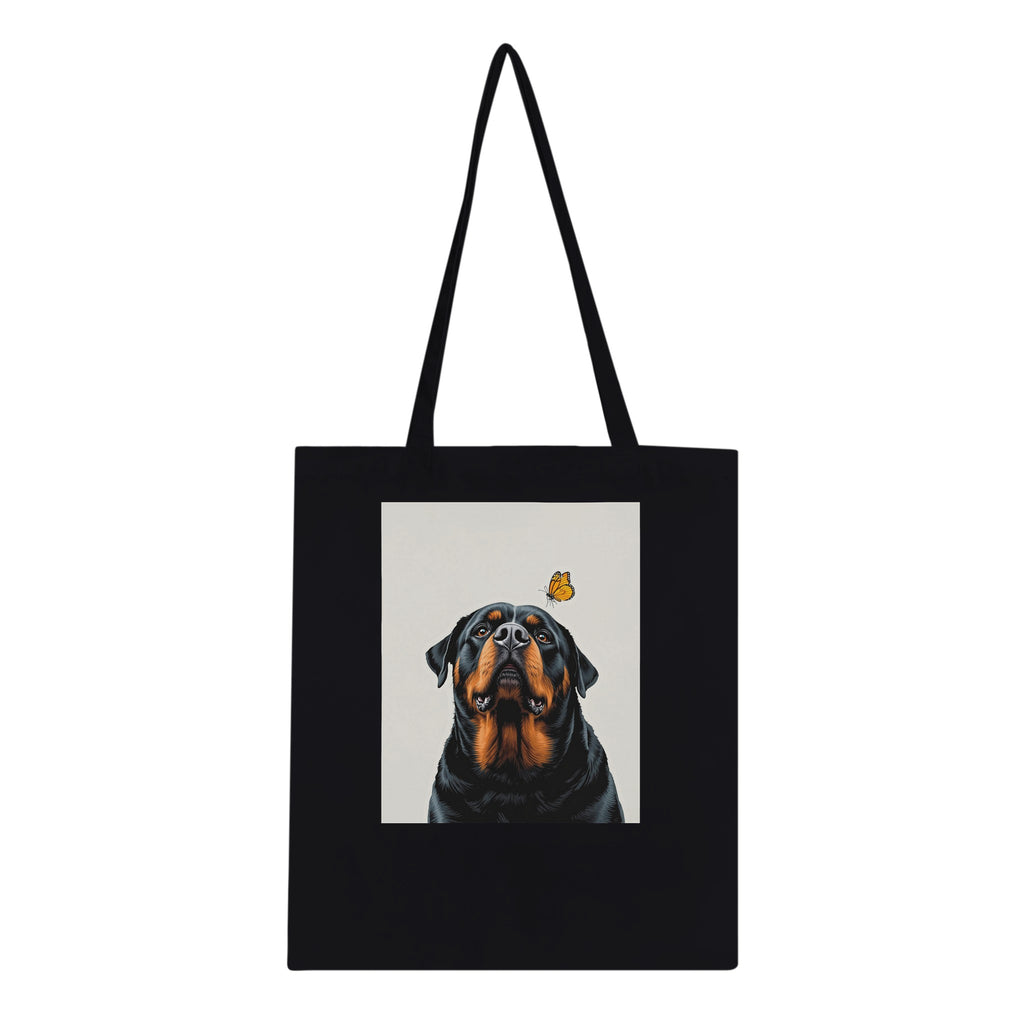 Rottweiler Gentle Cotton Shopper UK Tote Bag — detail view | Wild Thread Co