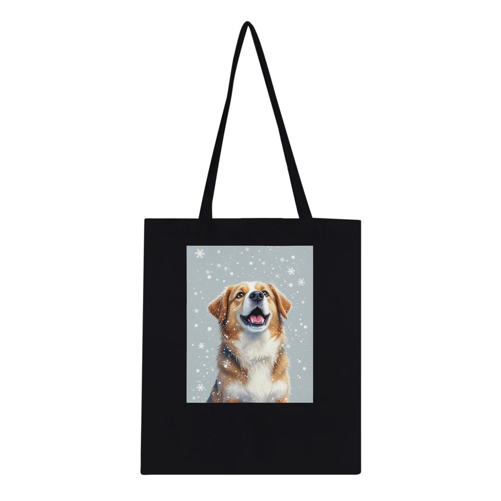 Dog In Snow Cotton Shopper UK Tote Bag — detail view | Wild Thread Co