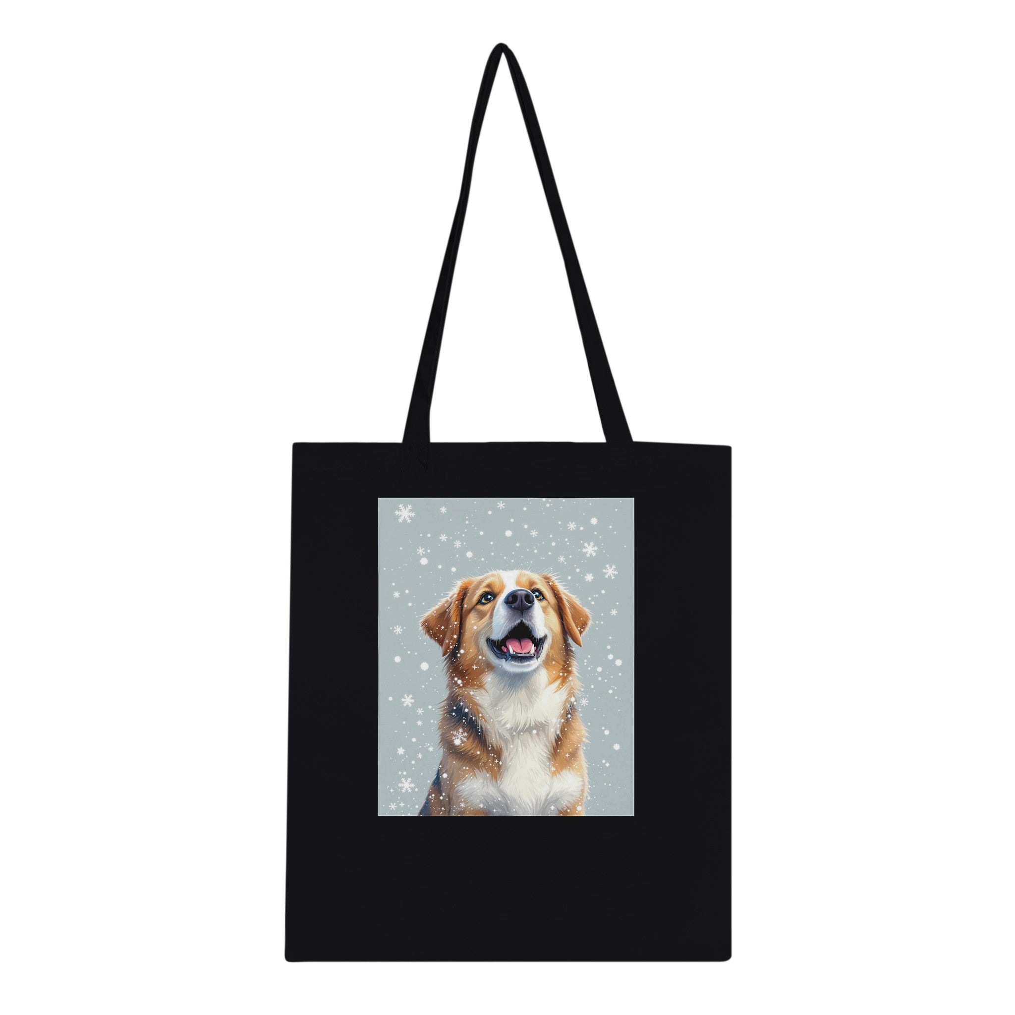Dog In Snow Cotton Shopper UK Tote Bag — detail view | Wild Thread Co