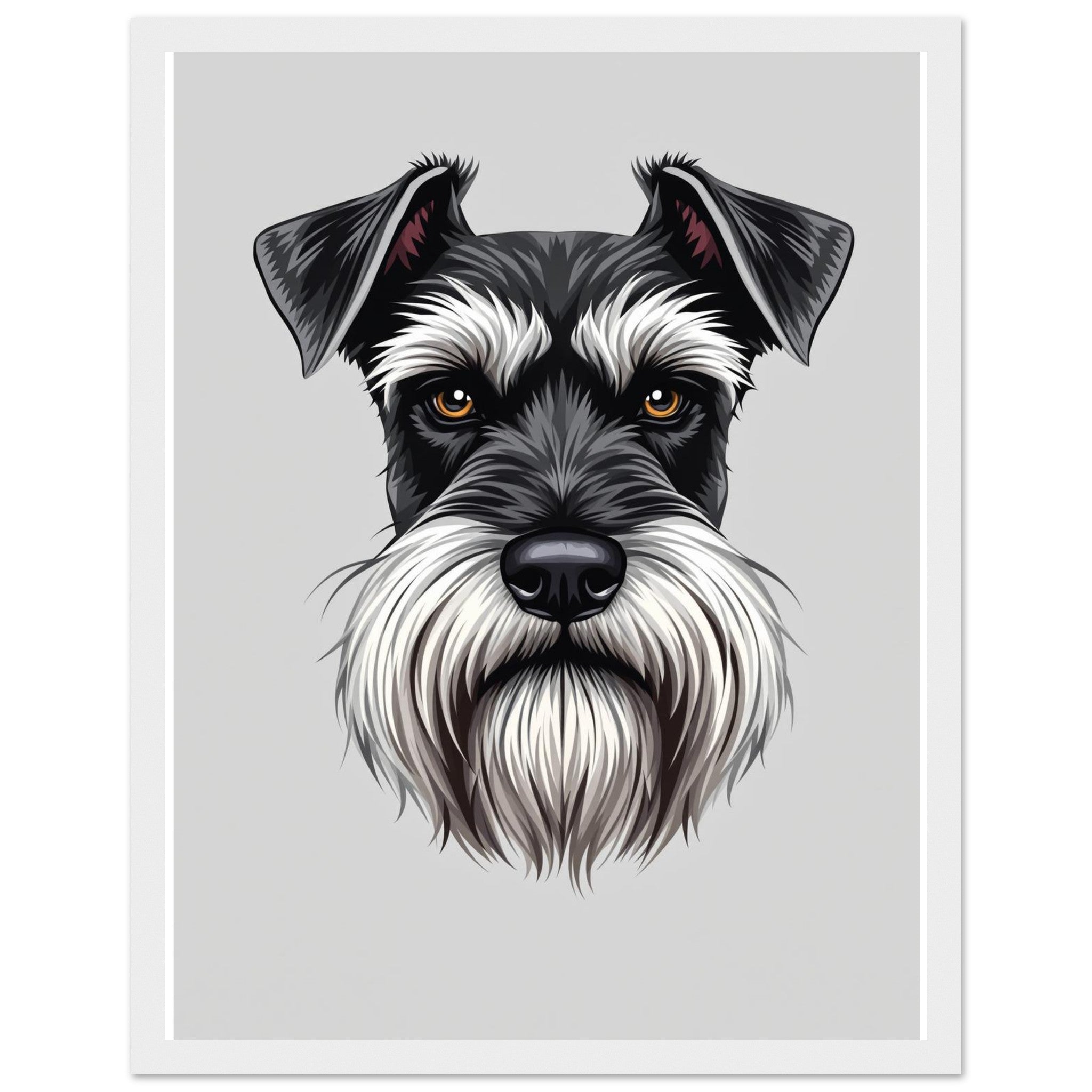 Miniature Schnauzer Framed Print Wall Art Ready to Hang UK Framed Art Print — detail view | Wild Thread Co
