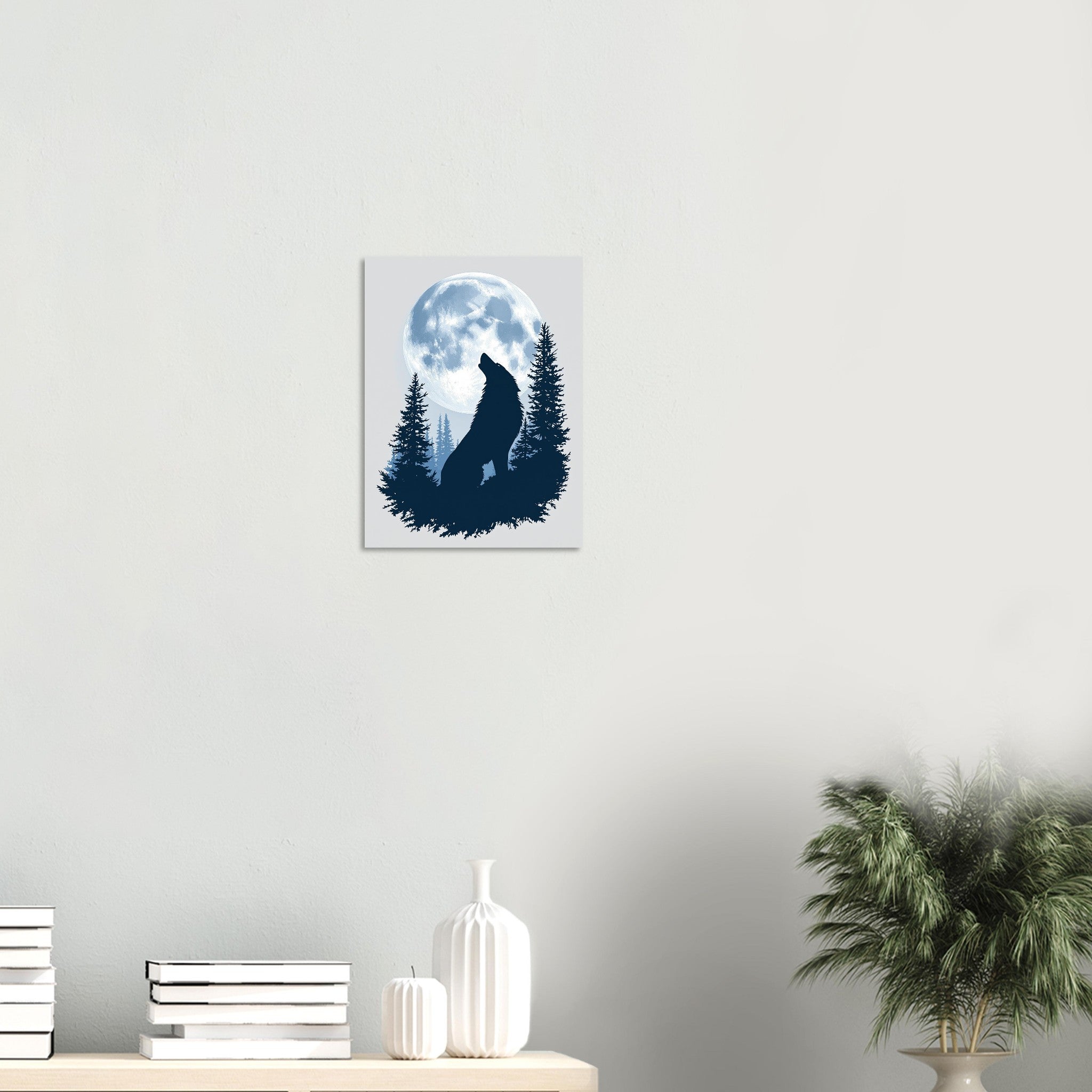 dog howling moon Art Wall Art UK Art Art Print Art Print — detail view | Wild Thread Co