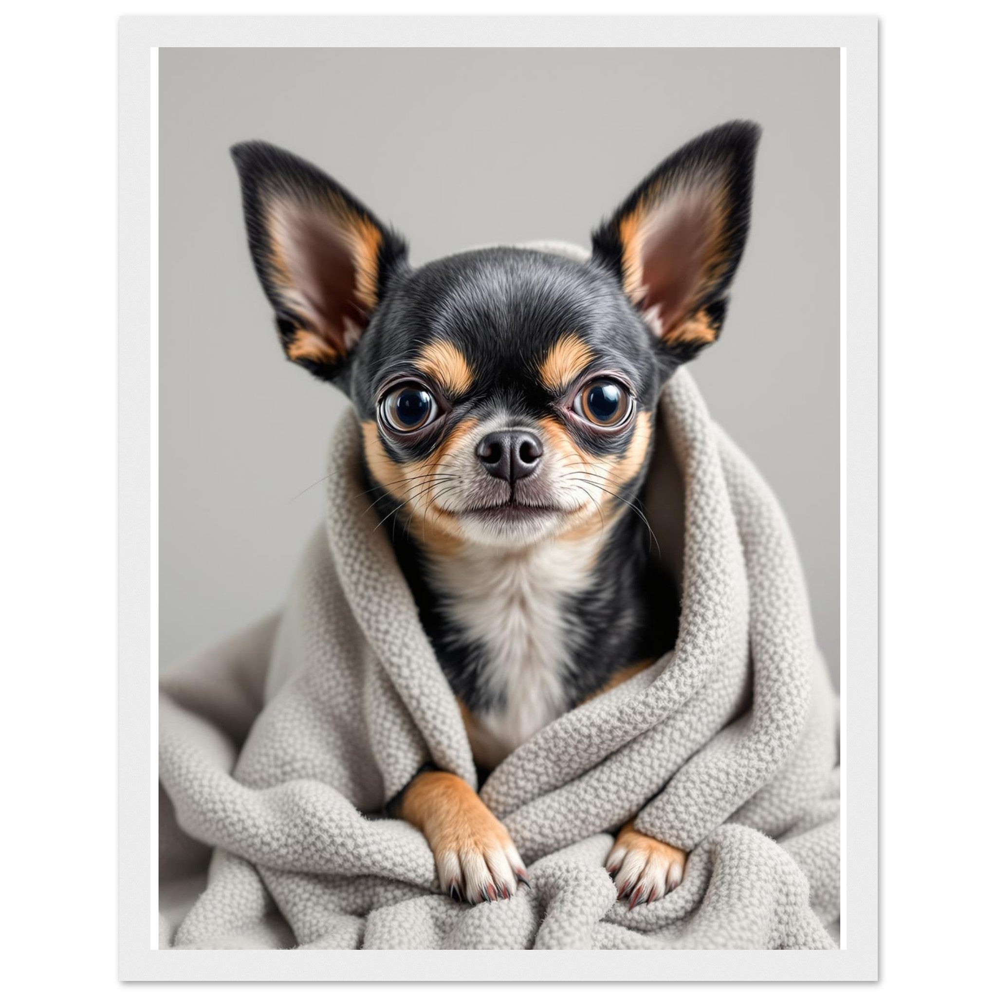 Chihuahua Attitude Framed Print Wall Art Ready to Hang UK Framed Art Print — detail view | Wild Thread Co